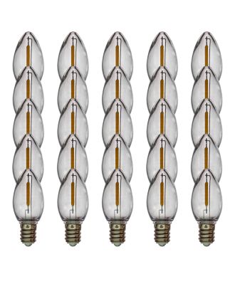 C7 transparent COOL WHITE smooth finish LED bulb pack of 25