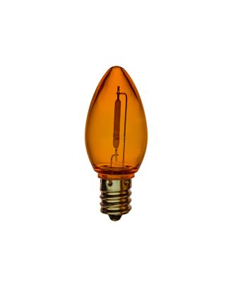 C7 transparent ORANGE smooth finish LED bulb