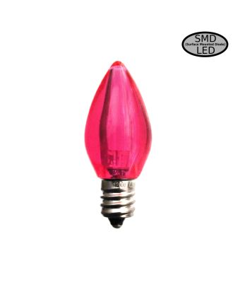 C7 Transparent Pink Smooth finish LED Bulb