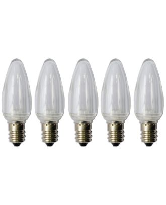 Pack of 5 C7 pure white Smooth finish LED bulbs