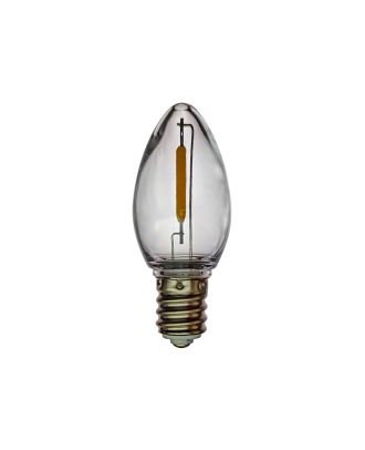 C7 transparent PURE WHITE smooth finish LED bulb