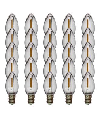 C7 transparent WARM WHITE smooth finish LED bulb pack of 25