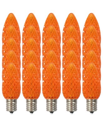 Box of 25 of Orange C9 LED replacement bulbs