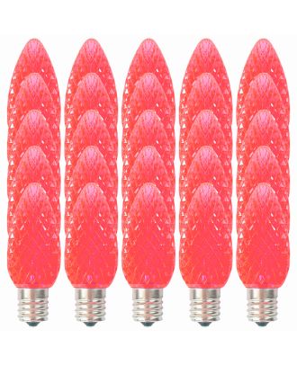 Box of 25 of Pink C9 LED replacement bulbs