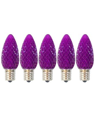 5 pack of Purple C9 LED replacement bulbs