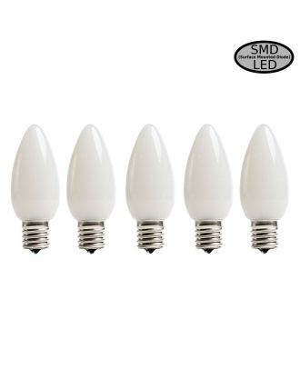 Opaque Pure White C9 SMD LED Bulbs - Pack of 5