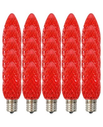 Box of 25 of Red C9 LED replacement bulbs