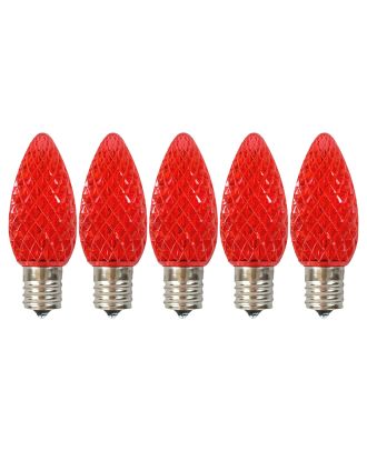 5 pack of Red C9 LED replacement bulbs