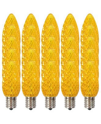 Box of 25 of Yellow C9 LED replacement bulbs