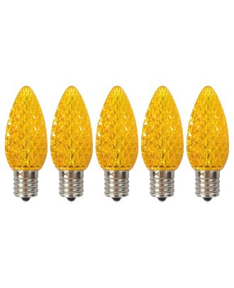5 pack of Yellow C9 LED replacement bulbs