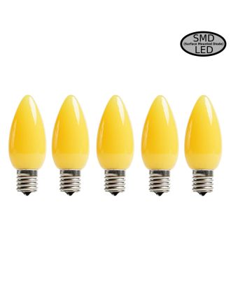 Opaque Yellow C9 SMD LED Bulbs - Pack of 5
