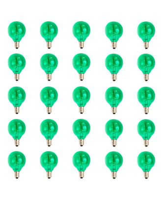 25 led filament Green Tinted G40 bulbs