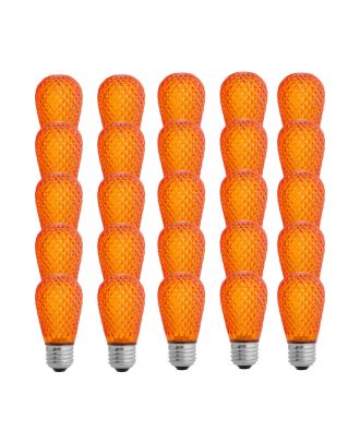 amber S14 LED plastic faceted bulb Pack of 25