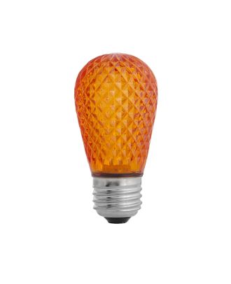 amber S14 LED plastic faceted bulb