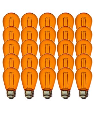 s14 amber plastic patio string bulbs pack of 25
