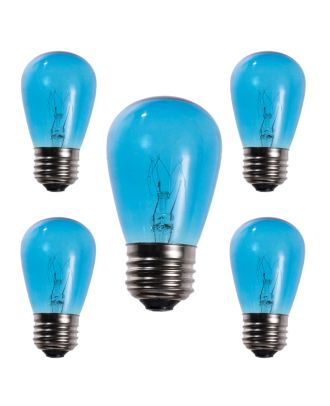 Blue S14 11 Watt Patio Light String replacement bulbs 5 count