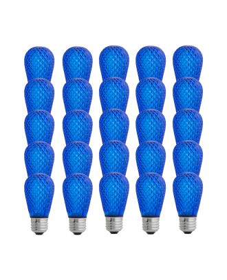 blue S14 LED plastic faceted bulb Pack of 25