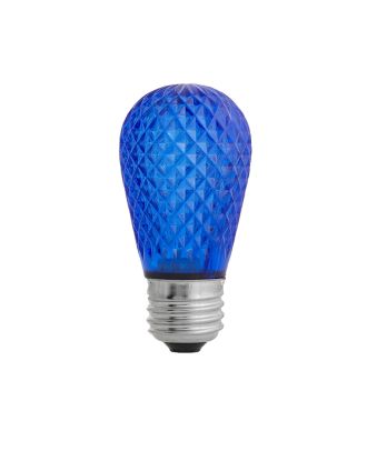 blue S14 LED plastic faceted bulb