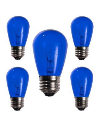 Dark Blue S14 11 Watt Patio Light String replacement bulbs 5 count