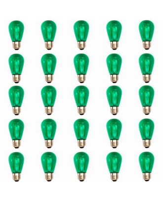 Green S14 Led filament Patio Light String replacement bulbs 25 count