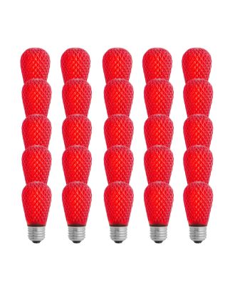 red S14 LED plastic faceted bulb Pack of 25