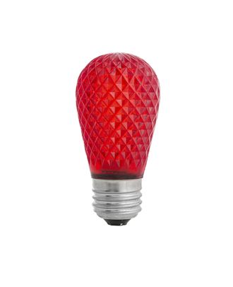 red S14 LED plastic faceted bulb