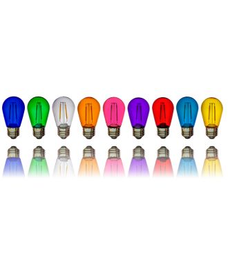 S14 colored filament bulbs with plastic cover variety of colors available.