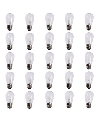 Warm White S14-11w Patio Light String replacement bulbs 25 count