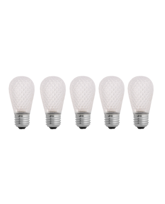 warm white S14 LED plastic faceted bulb Pack of 5