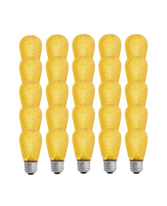 yellow S14 LED plastic faceted bulb Pack of 25