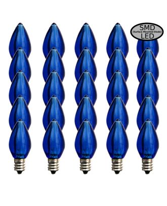 (25) C7 Transparent Blue Smooth finish LED Bulb