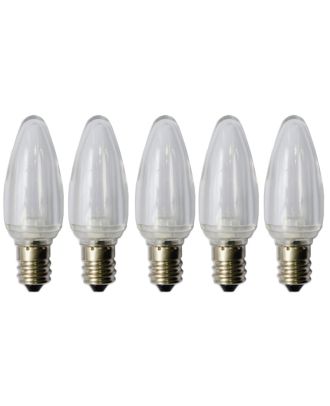 Pack of 5 C7 cool white Smooth finish LED bulbs