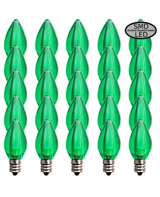 (25) C7 Transparent Green Smooth finish LED Bulb