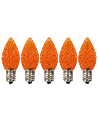 Orange C7 LED replacement bulbs Pack of 5