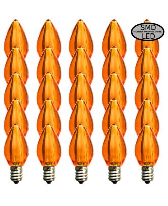 (25) C7 Transparent Orange Smooth finish LED Bulb