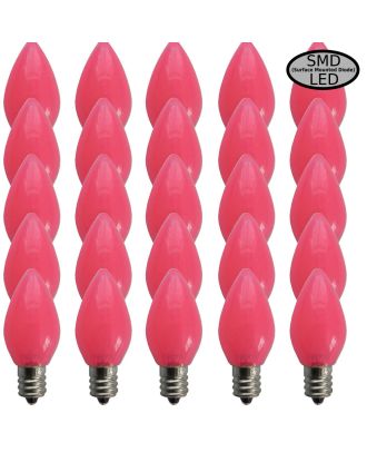C7 Opaque Pink SMD Bulbs - Pack of 25