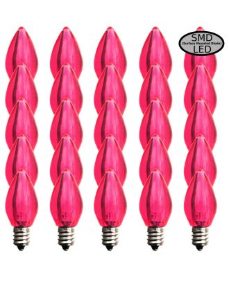 (25) C7 Transparent Pink Smooth finish LED Bulb