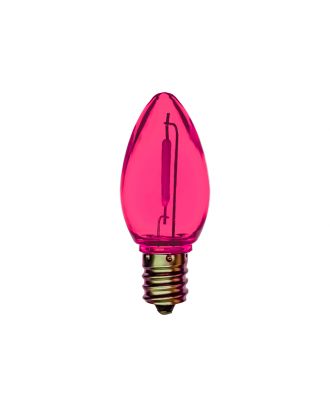 C7 transparent PINK smooth finish LED bulb