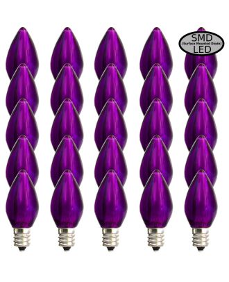 (25) C7 Transparent Purple Smooth finish LED Bulb