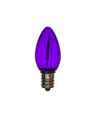 C7 transparent PURPLE smooth finish LED bulb