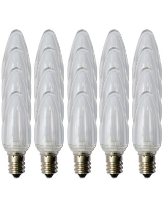 Box of 25 C7 pure white Smooth finish LED bulbs