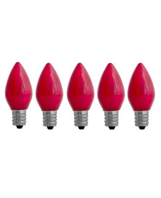 Opaque Red C7 LED Bulbs - Box of 5
