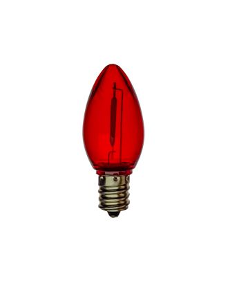 C7 transparent RED smooth finish LED bulb