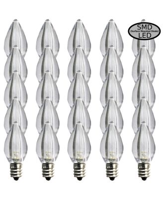 (25) C7 Transparent Warm White Smooth finish LED Bulb