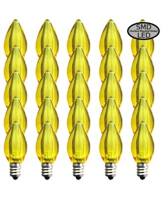(25) C7 Transparent Yellow Smooth finish LED Bulb