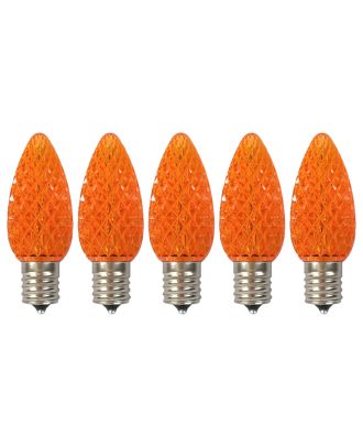 5 pack of Orange C9 LED replacement bulbs