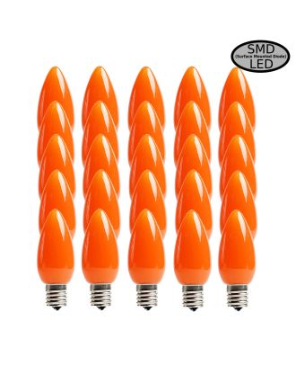Opaque Orange C9 SMD LED Bulbs - Box of 25