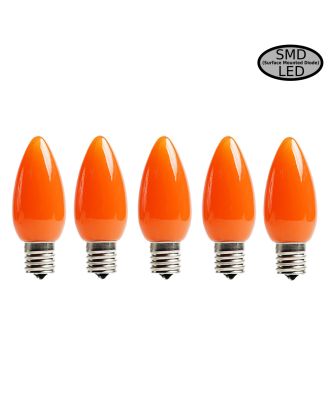 Opaque Orange C9 SMD LED Bulbs - Pack of 5