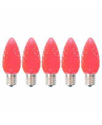 5 pack of Pink C9 LED replacement bulbs