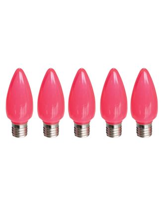 Pack of (5) C9 Pink Bulb - Smooth Lens SMD chip